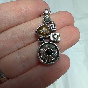 Patricia Locke Artistic Geometric Multi-Metal Necklace